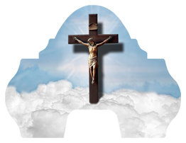 DARAY-L-107-BL Crucifix Clouds Blue